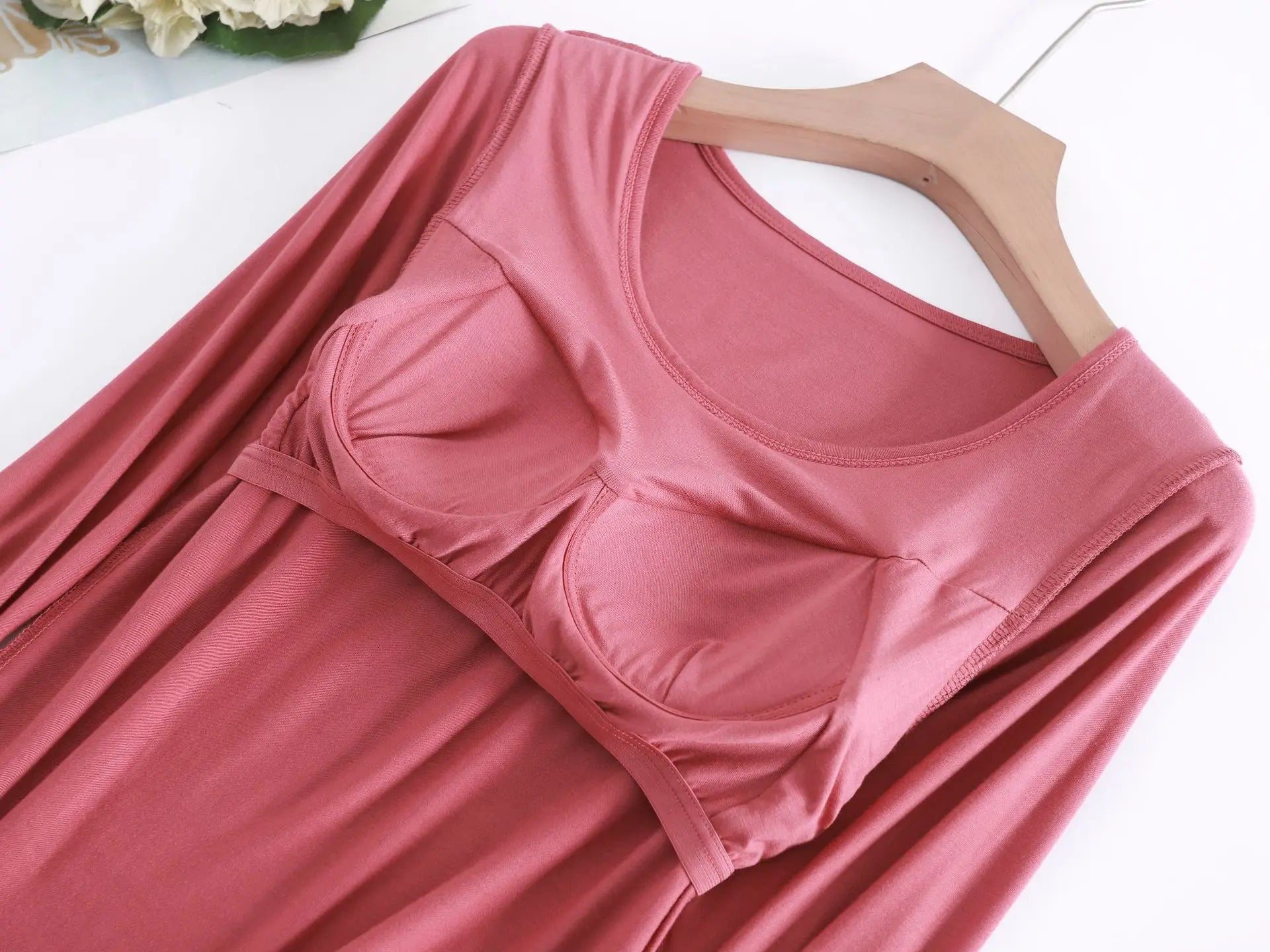 Pijama Feminino New Long Sleeve Trousers Set Modal Cotton Sleepwear Women Casual Bra Padded Winter Underwear Suit Female