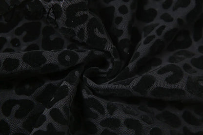 JuSaHy Leopard Print Flocking Jumpsuit for Women Fashion Sleeveless Backless Body-Shaping Casual High Streetwear Female Outfits