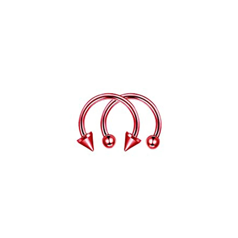 2pcs Stainless Steel Nose Hoop Ring Septum Rings Lip Studs Nostril Earrings Circular Tragus Ear Piercing Horseshoe Body Jewelry Badiee Stylez