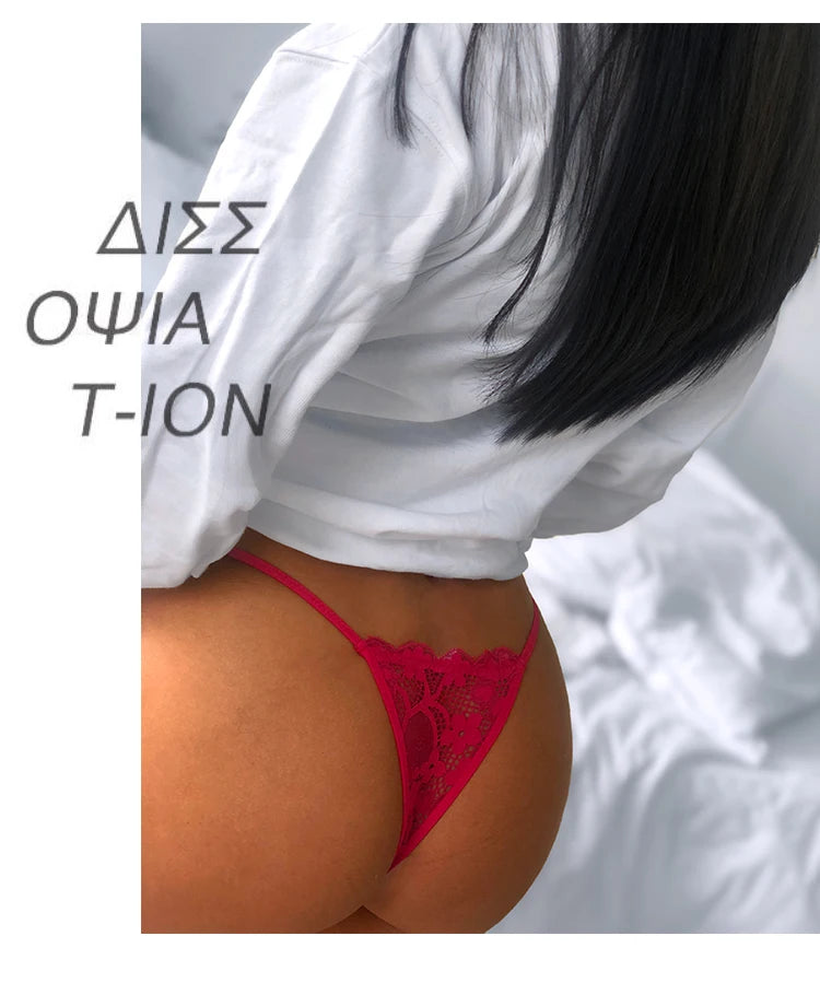 Women's Panties Sexy Lace Thong G-Strings Female Low Waist Underwear Panty French Style Erotic Lingerie Hollow Out Underpants