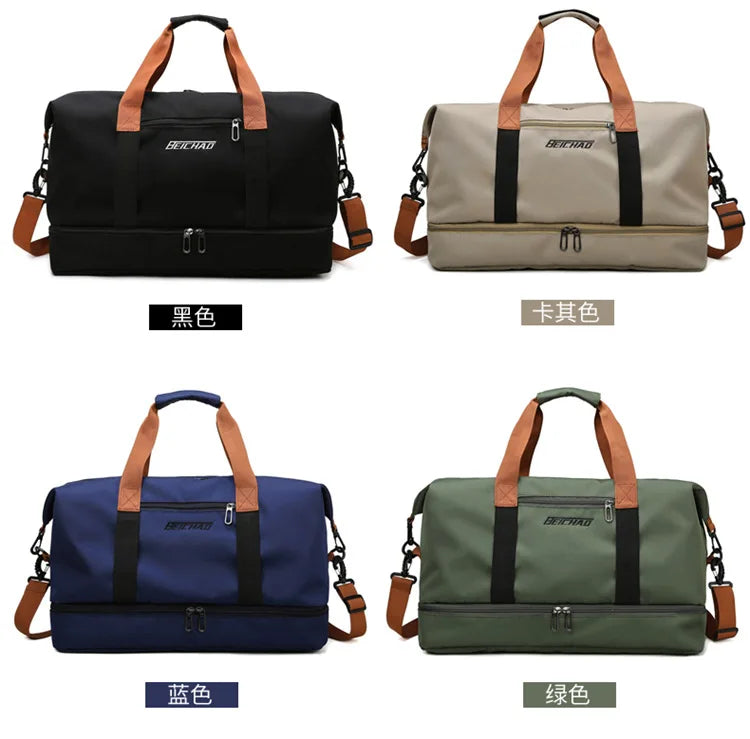 Unisex Large Capacity Travel Tote Bags Women Canvas Travel Handbag Men Sports Shoulder Bag Waterproof Travel Duffle Bag Foldable