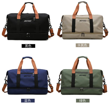 Unisex Large Capacity Travel Tote Bags Women Canvas Travel Handbag Men Sports Shoulder Bag Waterproof Travel Duffle Bag Foldable
