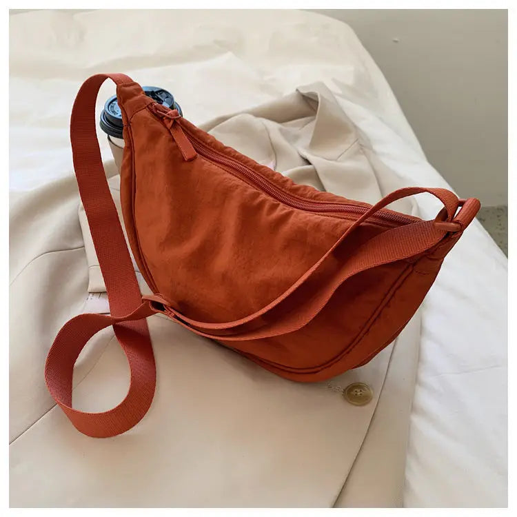 Simple Design Women's Messenger Bag Fashion Ladies Nylon Hobos Small Shoulder Bags Vintage Female Girls Purse Cloth Handbags