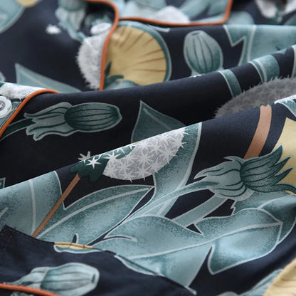 summer news pijama mujer thin section short-sleeved shorts large floral print pajamas home service ladies pajamas for women