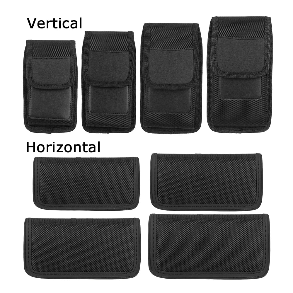 New Fashion Oxford Cloth Mobile Phone Pocket Nylon Fabric Wear Belt Waist Packs Protective Case With Clip Bag Accessories