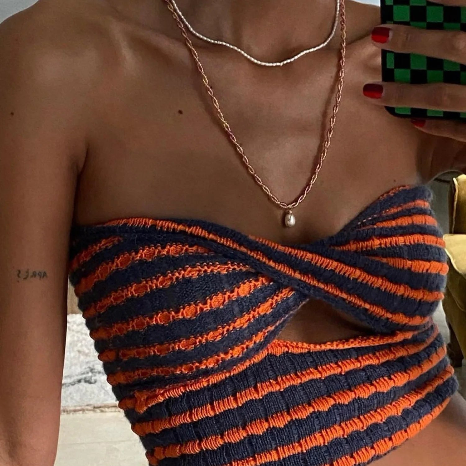 Striped Knitted Tube Top Women Off Shoulder Summer Sexy Strapless Bodycon Tank Crop Top Party Club Wear Camisole Yuqung