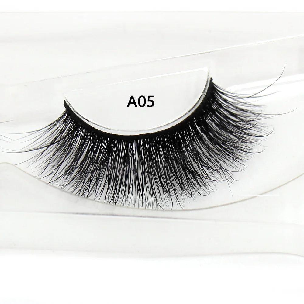 LEHUAMAO False Eyelashes Mink Lashes Natural Thick False Eyelashes Extension Wispy Soft Lashes Makeup Tools D22