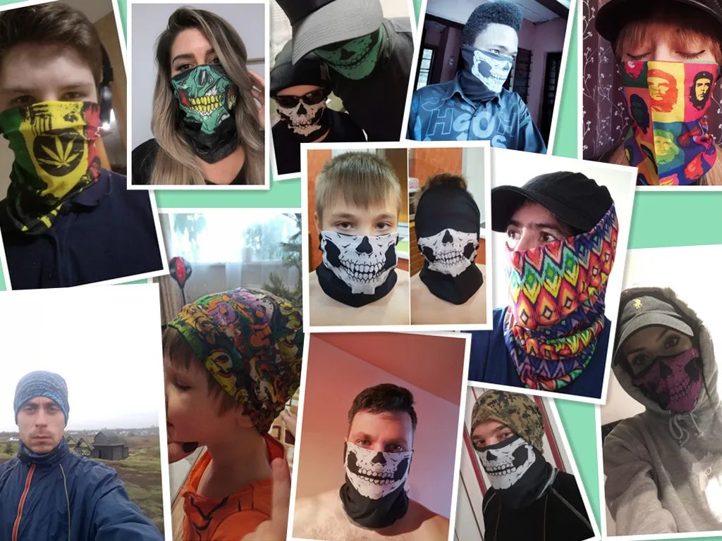 Men Women Windproof Headband Tube Bandana Headscarf Outdoor Cycling Mask Elastic Seamless Scarves Head Face Neck Sunshade Collar