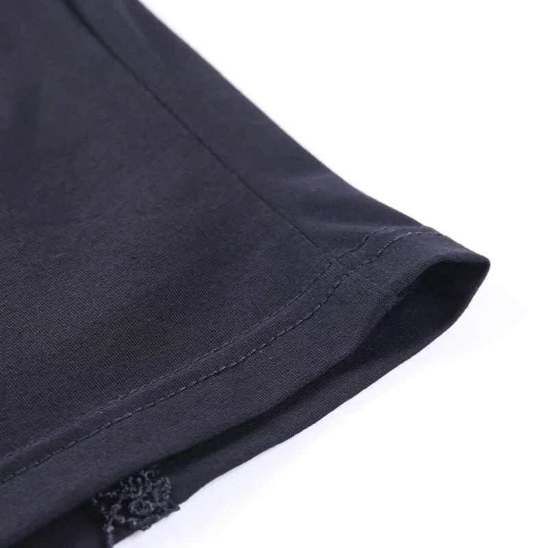 Vintage Tops Goth T-shirt Women Bodycon Bandage Lace Black T-shirts Gothic Streetwear Sexy Female Top Casual Mesh Tee