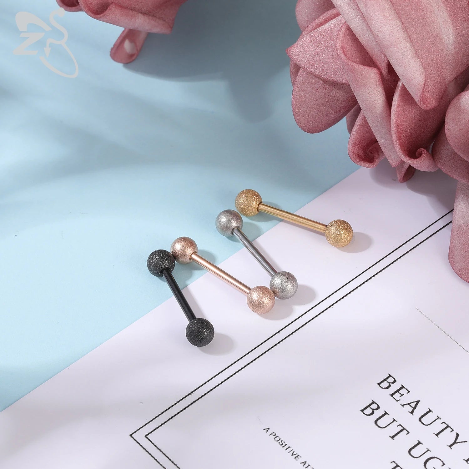 ZS 2 Pcs/lot Heart Crystal Nipple Piercings Men Women Tassel Drop Stainless Steel Nipple Ring Barbell Body Piercing Jewelry 14G Badiee Stylez