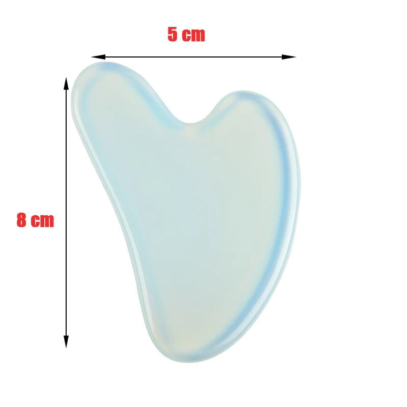 Natural Stone Jade Gouache Scraper Rose Quartz Facial Gua Sha Tools Neck Massager for Face Lifting Wrinkle Remover Beauty Health lightblue CHINA