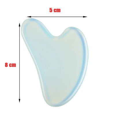 Natural Stone Jade Gouache Scraper Rose Quartz Facial Gua Sha Tools Neck Massager for Face Lifting Wrinkle Remover Beauty Health lightblue CHINA