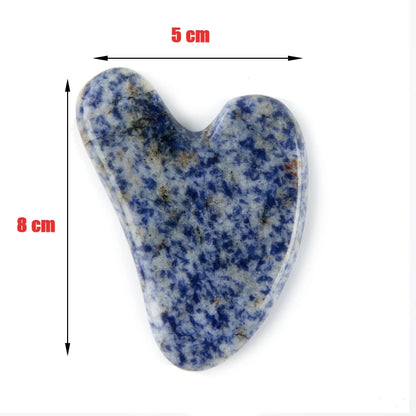 Natural Stone Jade Gouache Scraper Rose Quartz Facial Gua Sha Tools Neck Massager for Face Lifting Wrinkle Remover Beauty Health blue CHINA