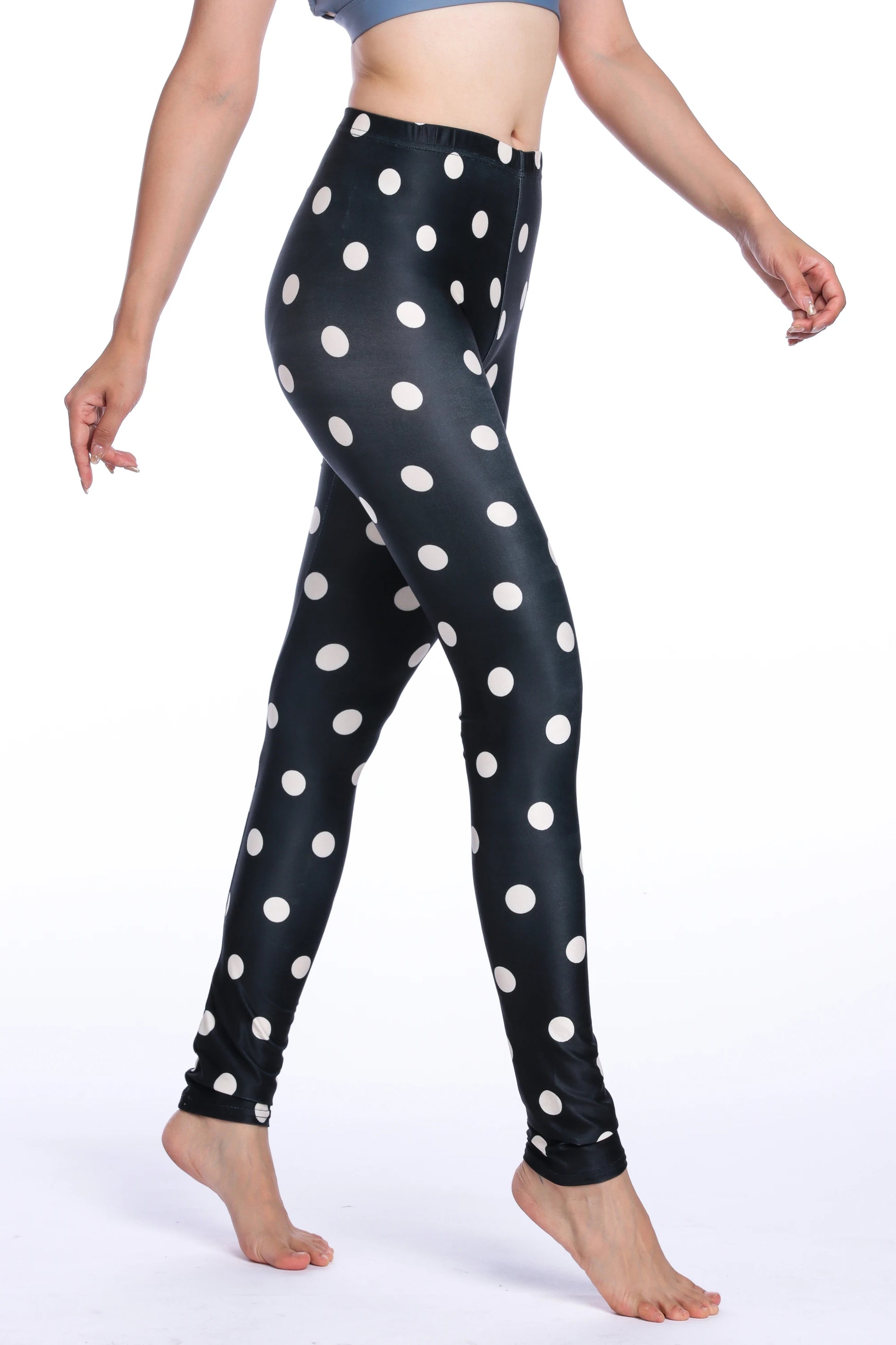 Women Leggings High Waist Cartoon Comic Beauty Print Trousers Soft Female Casual Elastic Pant