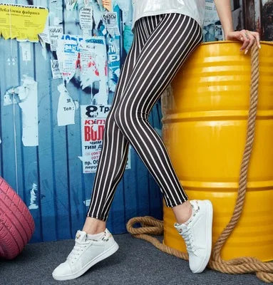 Women Leggings High Waist Cartoon Comic Beauty Print Trousers Soft Female Casual Elastic Pant 21 One Size