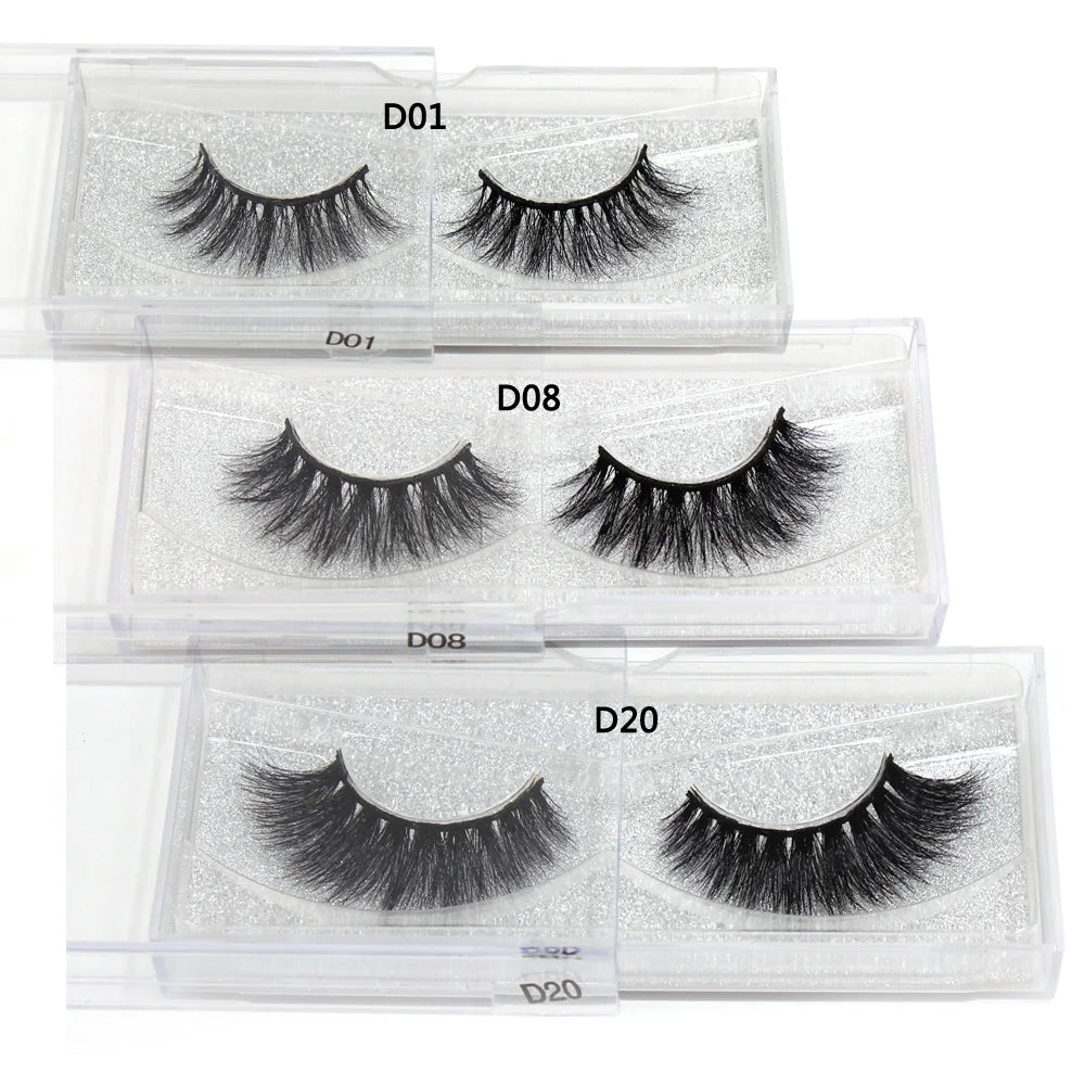LEHUAMAO False Eyelashes Mink Lashes Natural Thick False Eyelashes Extension Wispy Soft Lashes Makeup Tools D22