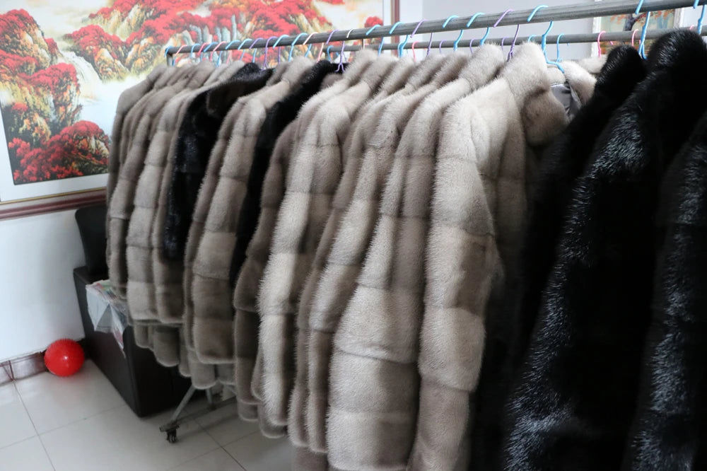 Fancy Rani Real Mink Fur Coat Natural Women Winter Long Leather Jacket Luxury Female Clothes  2023 Mink Fur Coat Women Promotion Badiee Stylez