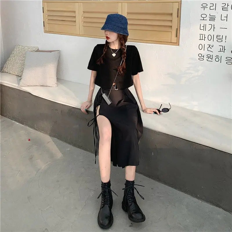 Long Skirt Women Solid Simple All Match High Waist Womens Korean Fashion Females Casual Comfortable Vintage Harajuku Soft