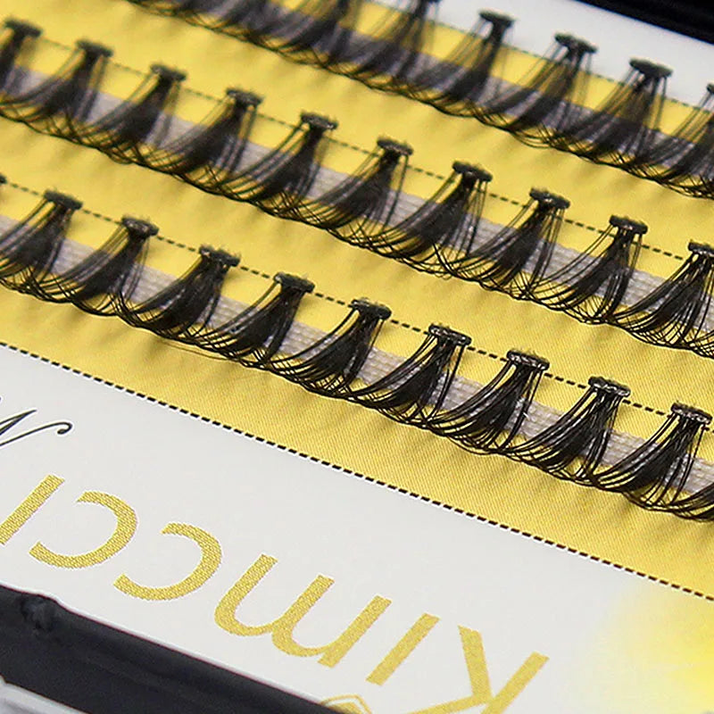 Kimcci 60 Bundles Mink Eyelash Extension Natural 3D Russian Volume Faux Eyelashes Individual 20D Cluster Lashes Makeup Cilia