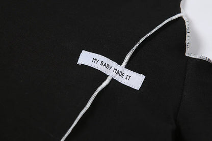 Patchwork Black T-shirts Gothic One Shoulder Sleeve Y2k Crop Tops Ruffles Hem Hip Hop Techwear Women Tees