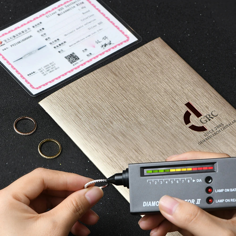 ATTAGEMS Solid 925 Sterling Silver Rings for Women Moissanite Full Eternity Wedding Band Engagement Wedding Ring Fine Jewelry