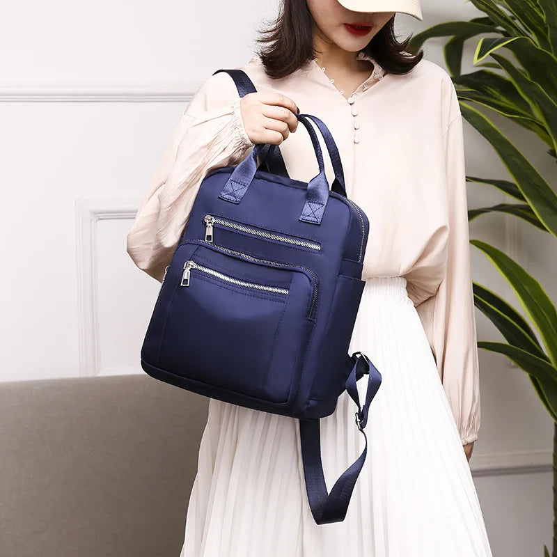 Women Backpack Travel Casual Waterproof Oxford Shoulder Bags Female Large Capacity Handbag Rucksack Black Purse School Pack