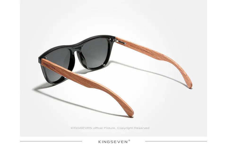 KINGSEVEN Women's Glasses Natural Bubinga Wooden Sunglasses Men Polarized Fashion Sun Glasses Original Wood Oculos de sol
