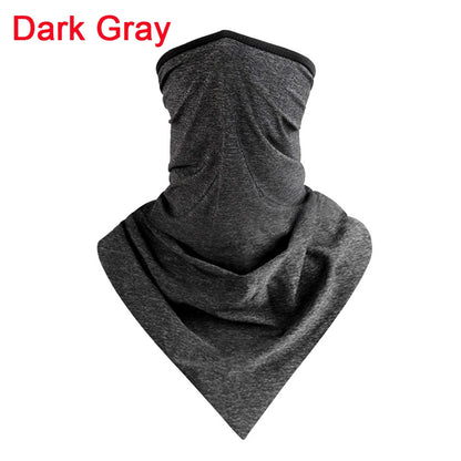 1PC Floral Print Multi-Function Scarf Neck Cover Face Mask Cycling Balaclava Bandana Scarf Cap Headwear Outdoor Sport Accessory Gray Pure color