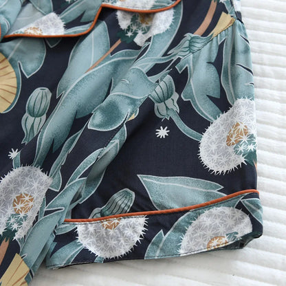 summer news pijama mujer thin section short-sleeved shorts large floral print pajamas home service ladies pajamas for women