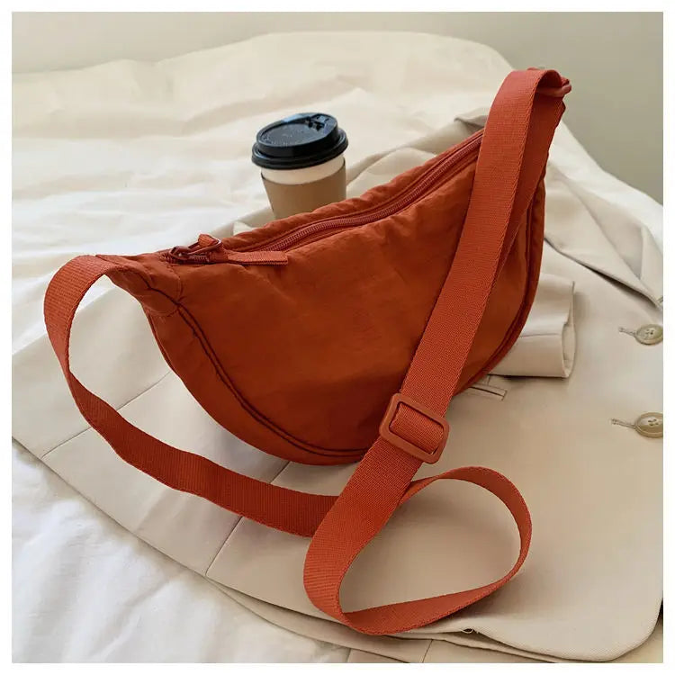 Simple Design Women's Messenger Bag Fashion Ladies Nylon Hobos Small Shoulder Bags Vintage Female Girls Purse Cloth Handbags