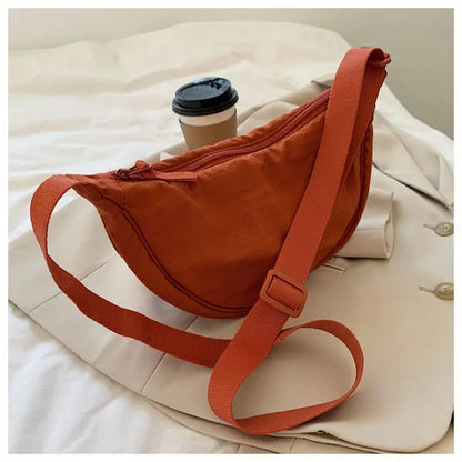 Simple Design Women's Messenger Bag Fashion Ladies Nylon Hobos Small Shoulder Bags Vintage Female Girls Purse Cloth Handbags