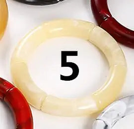 FishSheep Bohemian Transparent Acrylic Foil Bamboo Bracelets for Women Elastic Beads Link Chain Cuff Bracelets & Bangles Jewelry Color 5