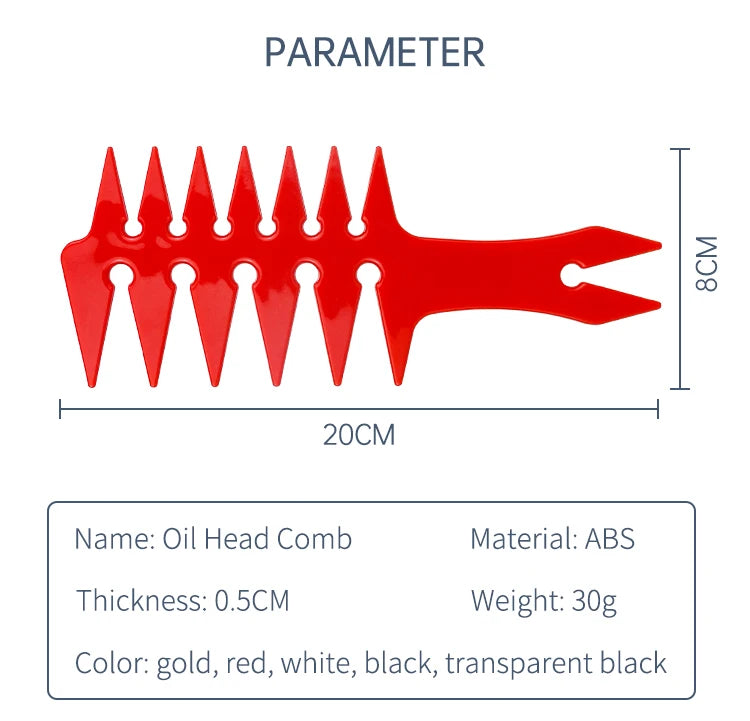 Men Oil Head Comb Hairdresser Haircut Wide Tooth Fork Comb Two-side Tooth Design Detangling Comb Salon Barber Hairdressing Tools