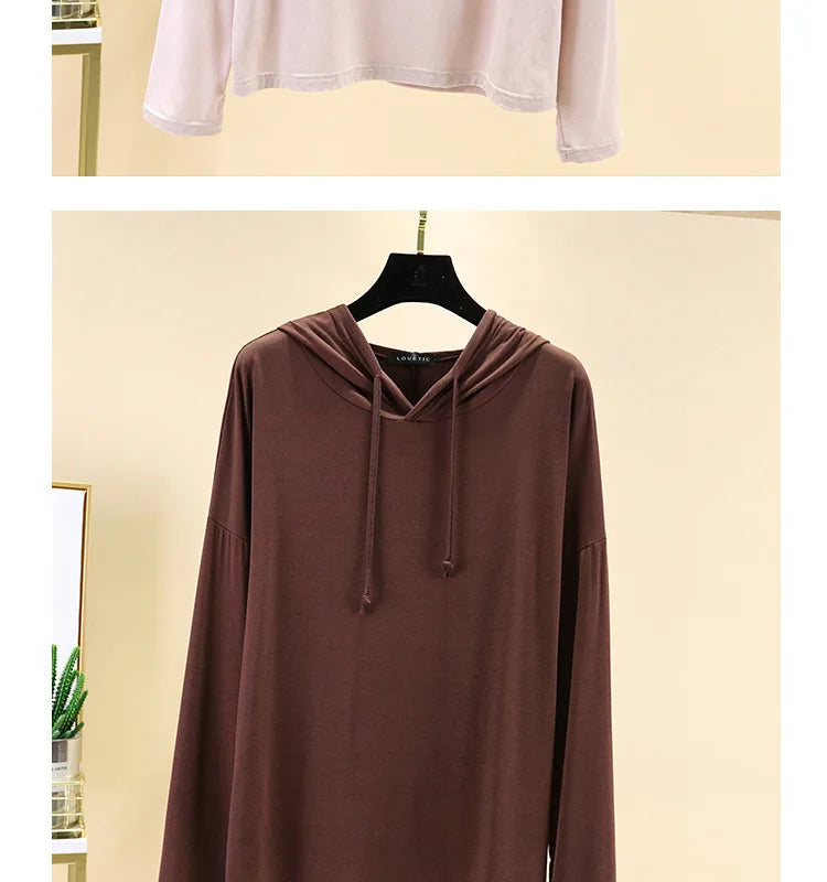 Modal Hoodies Solid Basic Tshirt Bottoming Sweatshirts All match Spring Autum Summer Casual street wear