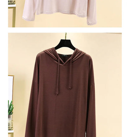 Modal Hoodies Solid Basic Tshirt Bottoming Sweatshirts All match Spring Autum Summer Casual street wear