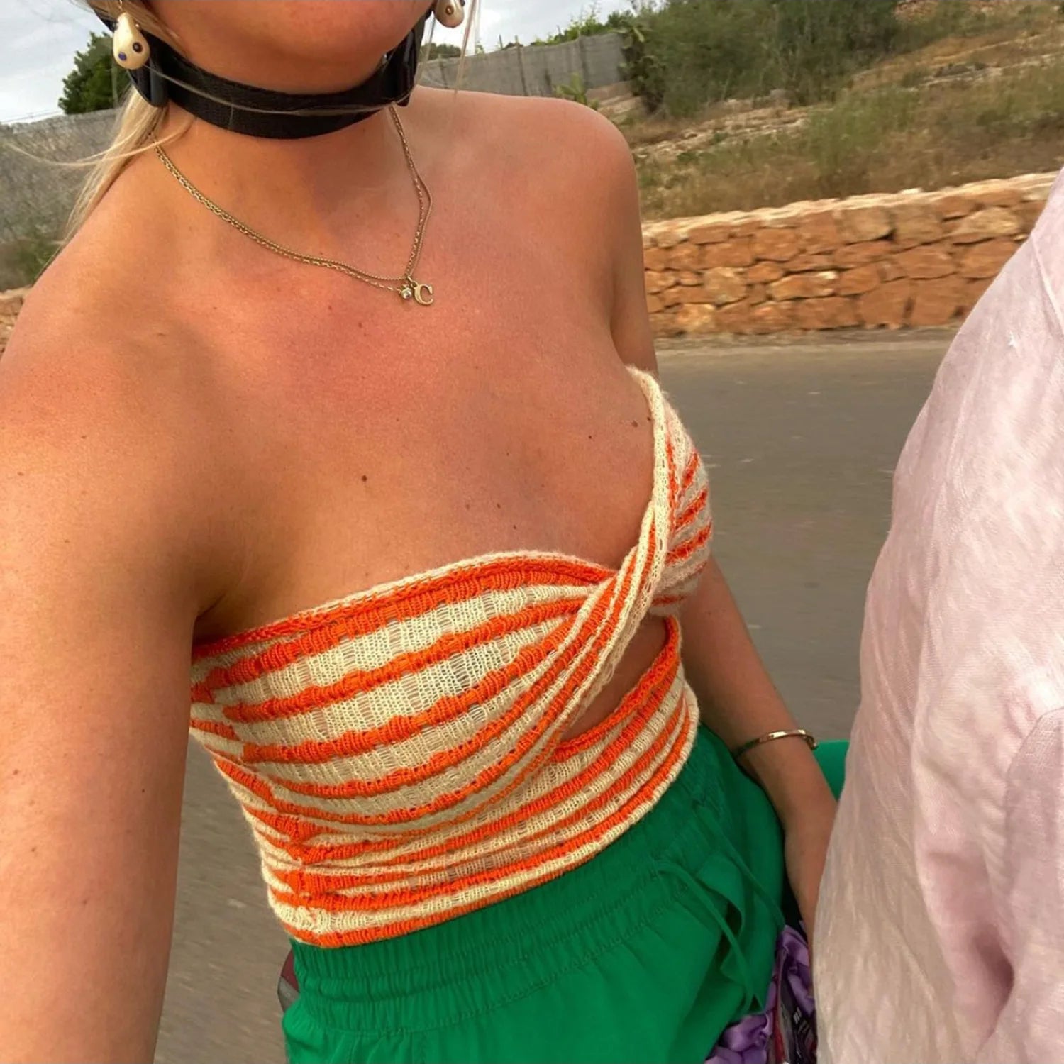 Striped Knitted Tube Top Women Off Shoulder Summer Sexy Strapless Bodycon Tank Crop Top Party Club Wear Camisole Yuqung