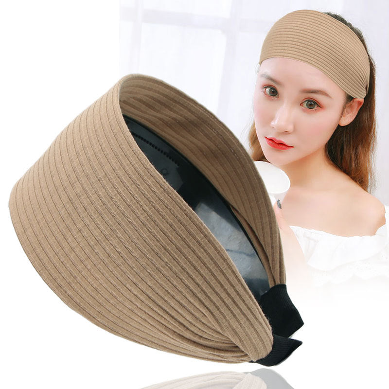 Wide-Brimmed Non-Slip Headband Women's Short Hair Simple Hair Clip Cover Gray Hair Fashion Temperament Hair Pressing Headwear
