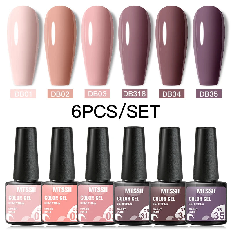 10PCS/Set Gel Nail Polish Set 125 Colors Glitter Semi Permanent Hybrid Gel Varnishes Base Top Coat Soak Off UV LED Nail Art Gel