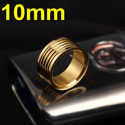 10MM Wide Trendy Stainless Steel Ring For Woman And Man JR2038GL