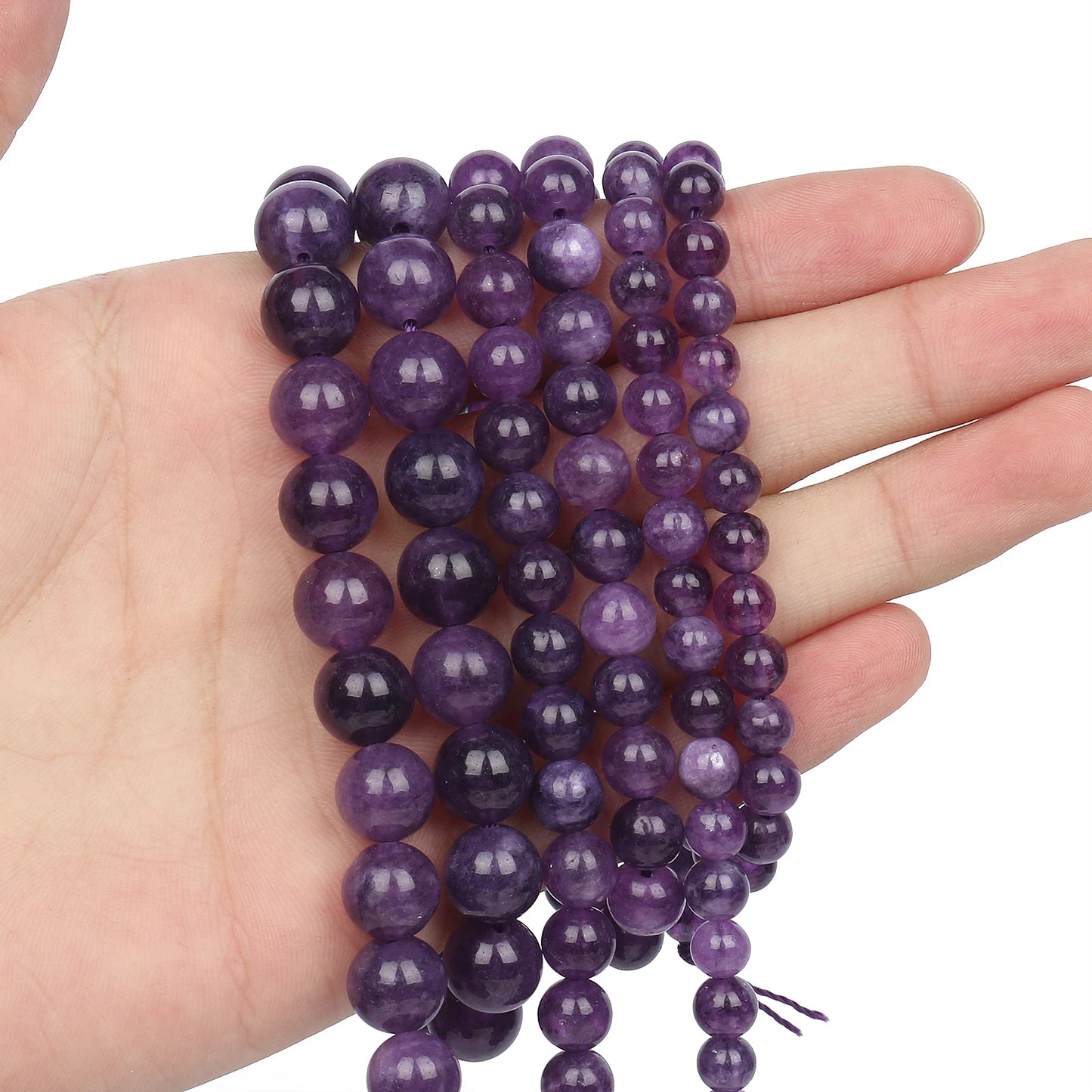 Natural Amethyst Stone Beads 6/8/10mm Round Shape Crystal Loose Spacer Beads For Jewelry Making Diy Bracelet Necklace 15inch