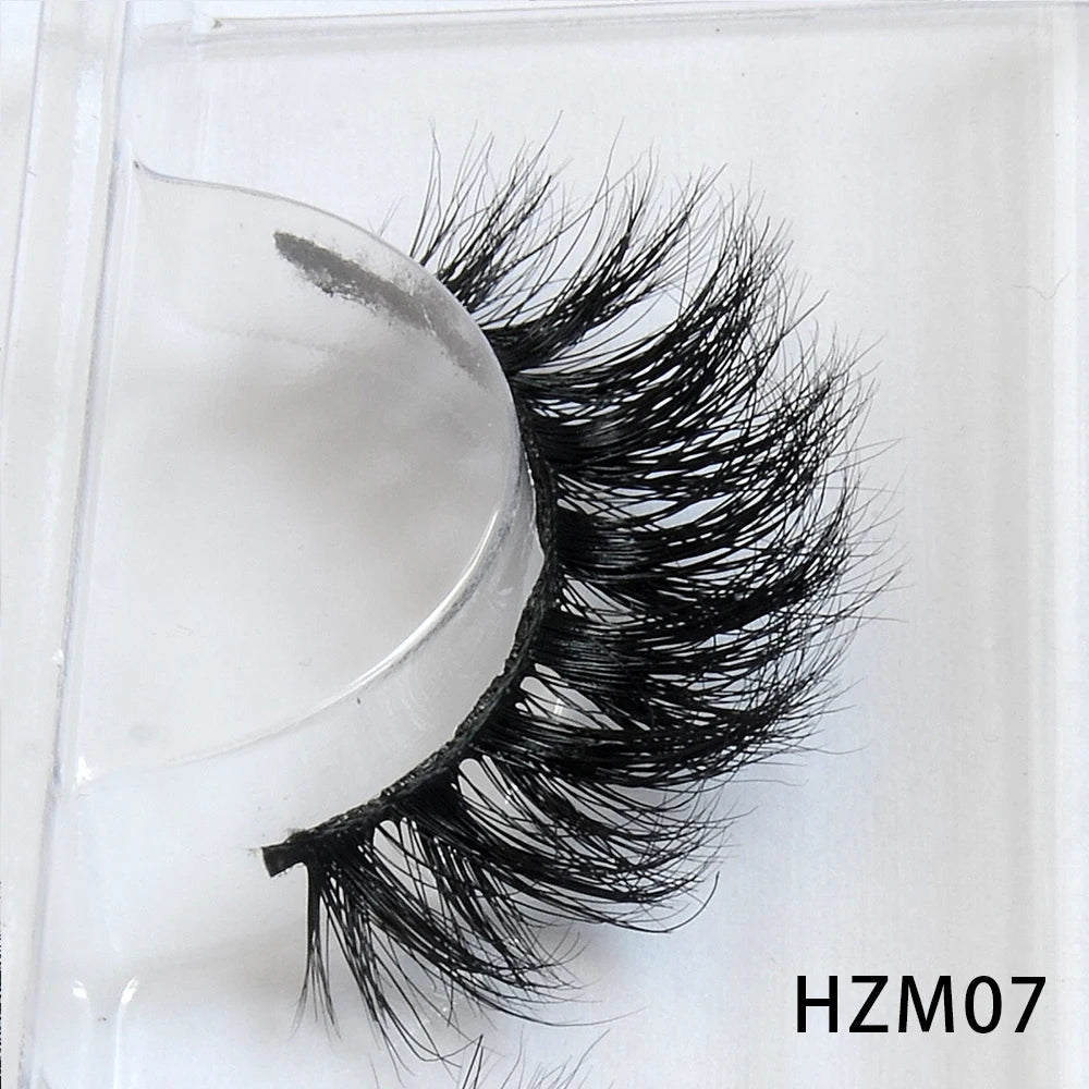 Dropshipping 15-18mm 3D Resuable Dramatic Wispy Mink Fake Eyelashes Makeup Strip False Lashes With Free Eyelash Packaging Boxes HZM07 MIX