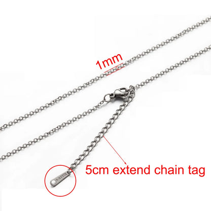 AHKNORMAILCUI 5pcs/Lot Stainless Steel 1 1.5 2mm Rolo Link Chain Necklace Gold 40 45 50 60CM Long Chain Lobster Clasp Necklace Badiee Stylez