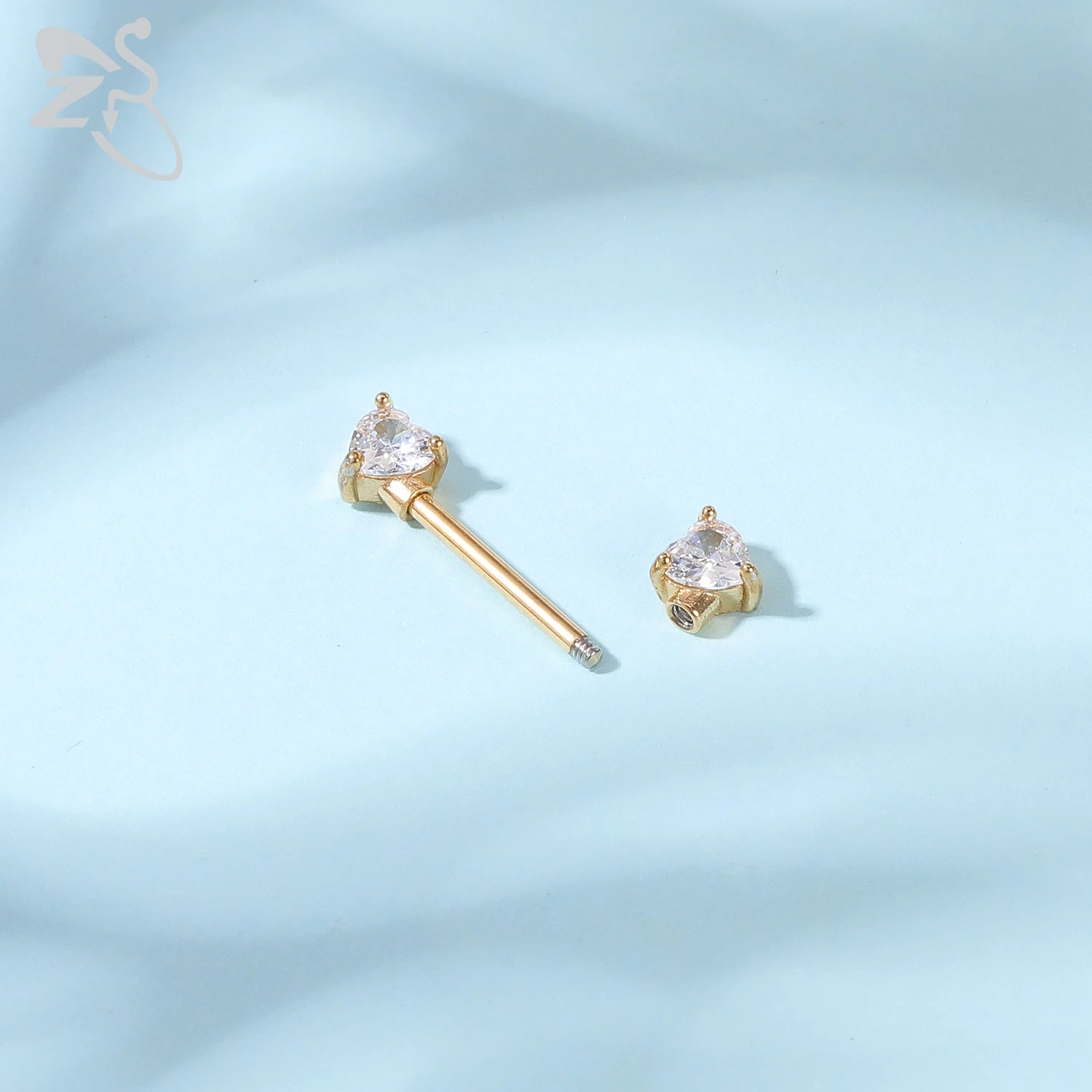 ZS 2 Pcs/lot Heart Crystal Nipple Piercings Men Women Tassel Drop Stainless Steel Nipple Ring Barbell Body Piercing Jewelry 14G Badiee Stylez