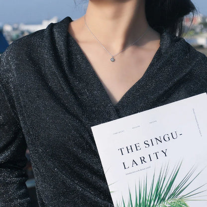 Evil Turkish Eye Lucky Necklace For Women Blue Crystal Silver Color Necklace Rose Gold Thin Chain Dainty Necklace Choker