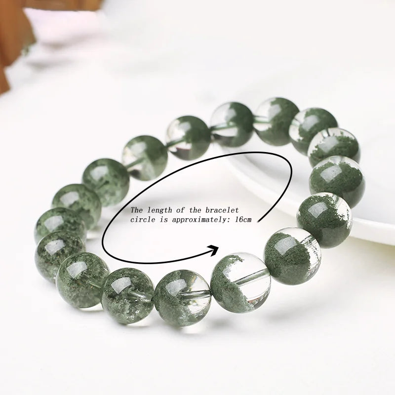 Fashion Green Ghost Stone Mental Healing Yoga Meditation Buddha Bead Charm Bracelet Natural Crystal Women Jewelry Accessories