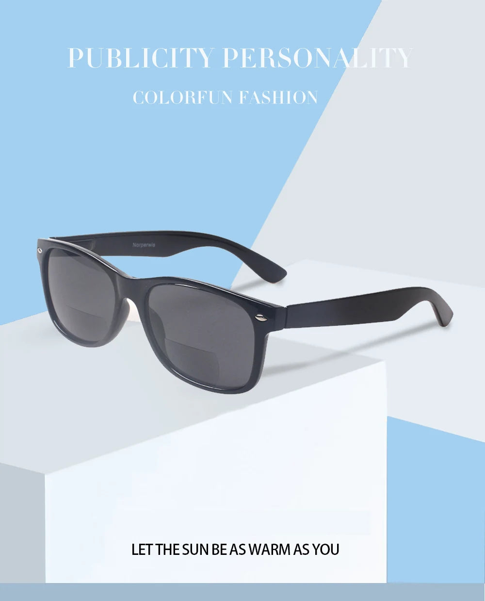 Henotin Reading Glasses Spring Hinge Gray Lenses Fashion Men Women Outdoor Fishing Bifocal Reading Sunglasses