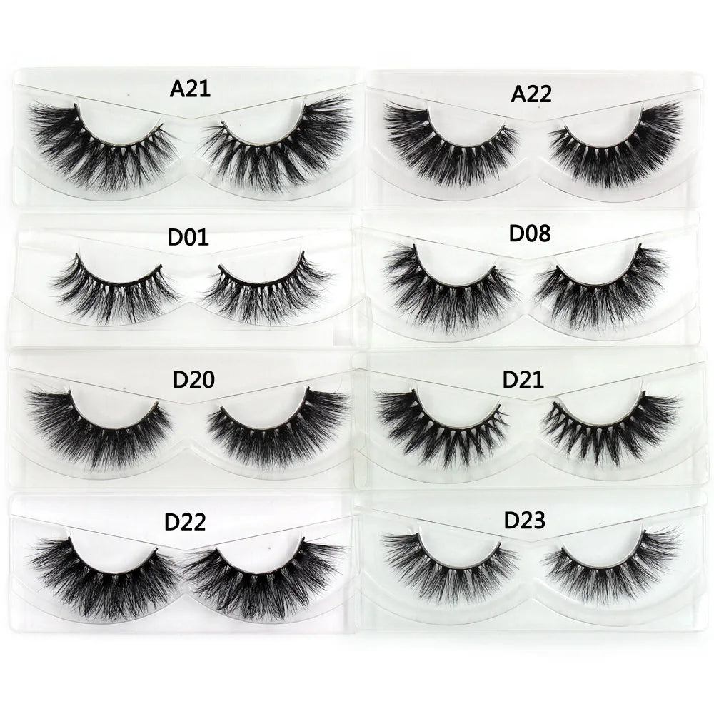 LEHUAMAO False Eyelashes Mink Lashes Natural Thick False Eyelashes Extension Wispy Soft Lashes Makeup Tools D22