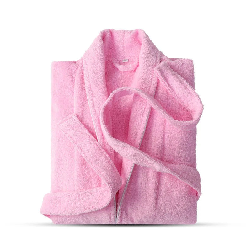 100% Cotton Toweling Terry Robe Lovers Soft Bath Robe Men And Women Nightrobe Sleepwear Male Casual Home Bathrobe Hotel Robe 2