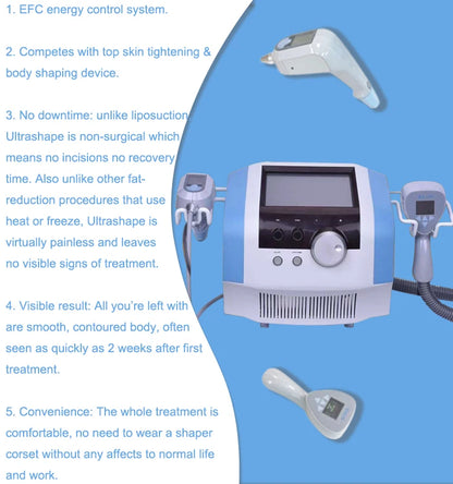 Ultra 360 Fat Reducing Machine Portable NEO Equipment Slimming Machine Ultrasonic Cellulite Wrinkle Removal Face Lift 2 Handles