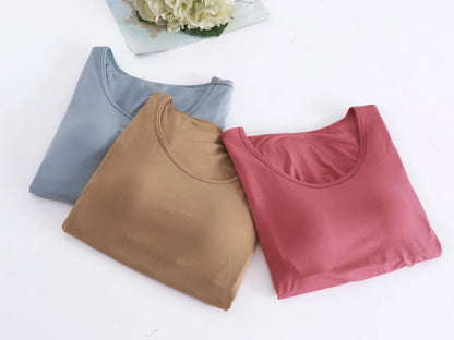 Pijama Feminino New Long Sleeve Trousers Set Modal Cotton Sleepwear Women Casual Bra Padded Winter Underwear Suit Female